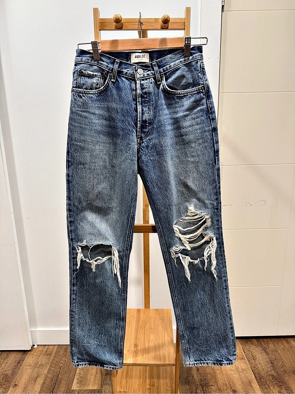 AGOLDE 90's Pinch Waist High Rise Straight Jean Jeans Blue Waist 27